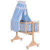 Online Sale: Wood Baby Cradle Rocking Crib Newborn Bassinet Bed Sleeper Portable Nursery Blue