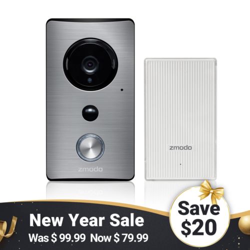 Online Sale: Zmodo Greet WiFi Video Doorbell with Zmodo Beam Smart Home Hub and WiFi Extender