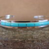 Online Sale: Zuni Indian Jewelry Sterling Silver Turquoise Inlay Bracelet by Wallace