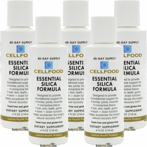 Online Sale: 5 Bottles Cellfood Essential Silica Formula 4 Oz by Lumina Health FREE SHIPPING