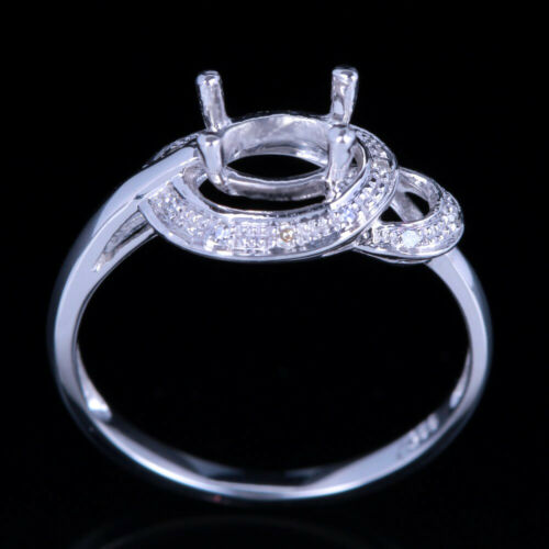 Online Sale: 5x7mm Oval Silver Engagement Wedding Semi Mount Ring Cute Diamonds Fine Jewelry