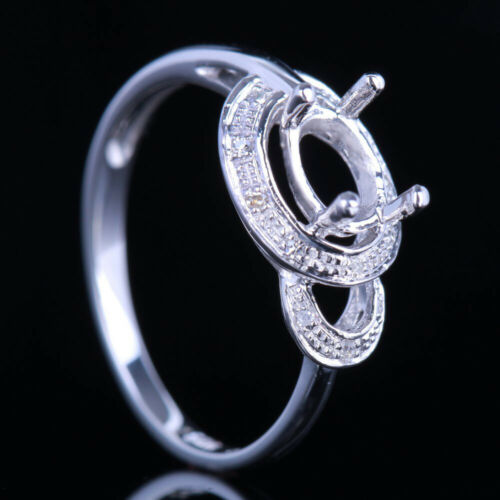 Online Sale: 5x7mm Oval Silver Engagement Wedding Semi Mount Ring Cute Diamonds Fine Jewelry