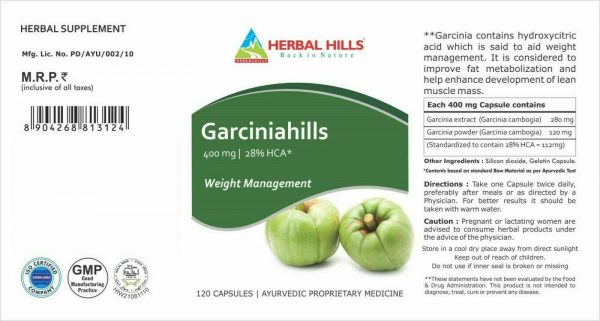 Buy Best Herbal Hills Ayurveda Weight Management Garcinia Capsules Garciniahills Capsules