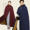 Buy Best Hooded Cape Warm Cotton Lining Buddhist Meditation Monk Cloak Long Robe Gown