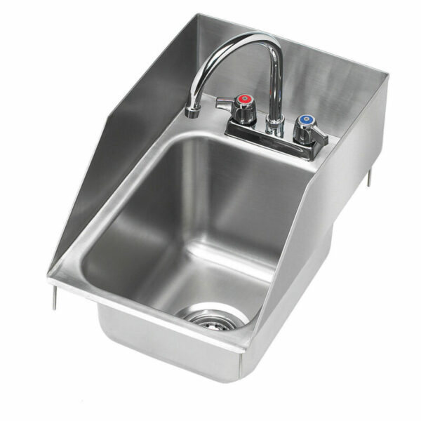 Online Sale: Krowne 12" x 18" Drop-In Hand Sink with Side Splashes, 5" Deep Bowl, HS-1225