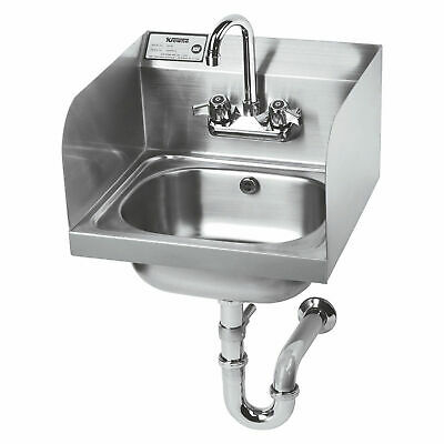 Online Sale: Krowne 16" Wide Hand Sink with Side Splashes and P-Trap with Overflow, HS-5
