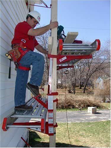 Online Sale: Red Steel Pump Jack Double Lock Portable Scaffolding Construction Foot Operated
