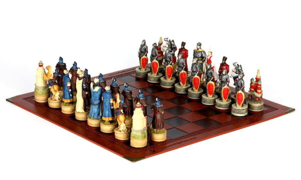 New Arrival Resin Doll Chess Game Russian Mongolia War Theme Chess Set Chinchakhan And The War Of The Principality Of Ross