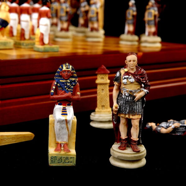 Chess Set Theme of Egypt Rome War Chess Sets Resin Chess Pieces Wooden Board Game Chess Set Luxury Themed Chess