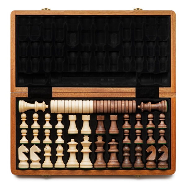 Hot Top Grade Refined Folding Wooden Chess & Checkers Set Solid Wood Sapele Chessboard Children‘s Entertainment Gifts Board Game