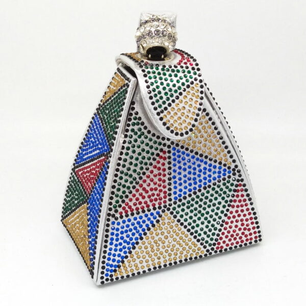 Online Sale: Vintage Diamond Bridal Wedding Purse Mini Gray Pyramid Party Handbags Women Bag Wristlets Clutches Crystal Evening Clutch Bags