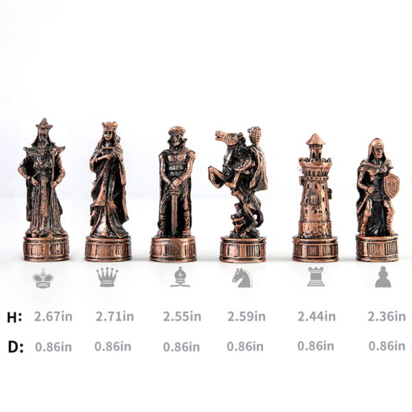 Online Sale: Chess Set Free Shipping High Quality  Tin Zinc Alloy Metal  Knight Characters Chess Sets  32 Chess Pieces Chess Set Luxury