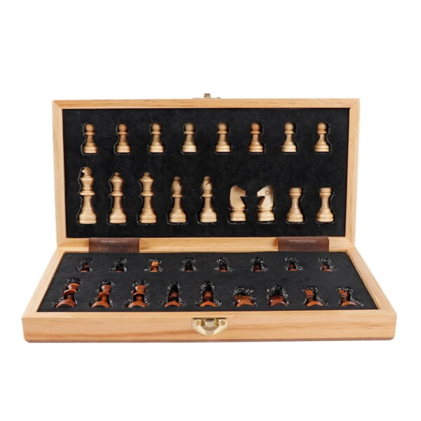 Online Sale: New 2021 High Quality Portable Wooden Folding Chess Set Solid Wood Chessboard Magnetic Pieces Entertainment Board Game Children Gifts