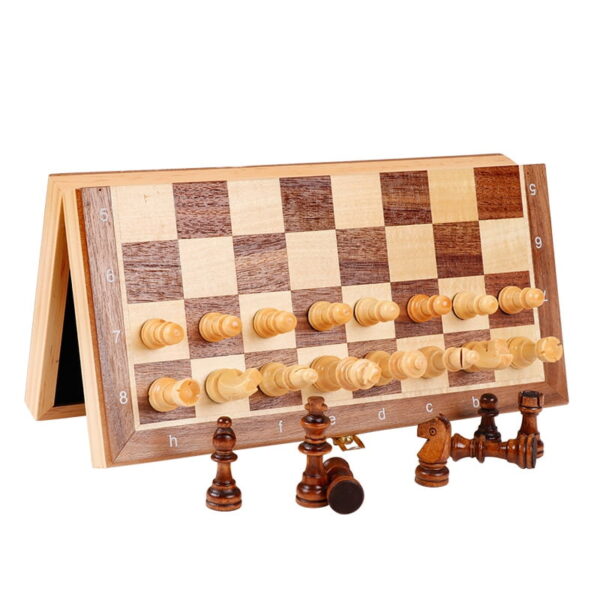 Online Sale: New 2021 High Quality Portable Wooden Folding Chess Set Solid Wood Chessboard Magnetic Pieces Entertainment Board Game Children Gifts