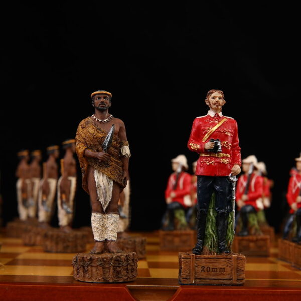 Online Sale: Chess Set Theme of Anglo Zulu War Chess Sets  Resin Doll Chess Pieces Wooden Board Child Game Chess Set Luxury Themed Chess