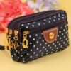 Fashion Women Wallets Small Handbags Canvas Dot Lady Zipper Moneybags Clutch Coin Purse Pocket Wallet Cards Holder Wristlet Bags