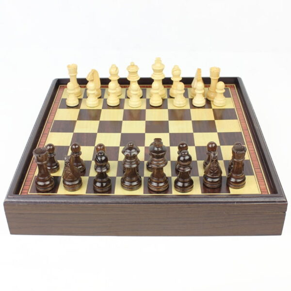 Online Sale: New Hot High Quality Board Games Wooden Chess Set Box Wooden Table Natural Green Paint Desktop 310*310*53mm qenueson