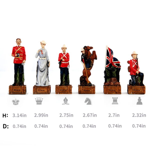 Online Sale: Chess Set Theme of Anglo Zulu War Chess Sets  Resin Doll Chess Pieces Wooden Board Child Game Chess Set Luxury Themed Chess