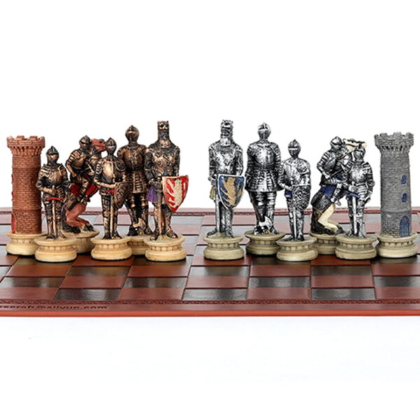Online Sale: Chess Set Middle Ages Knight Battle Theme Chess Setportable Traveling Intelligence Game Chess Set Luxury Themed Chess