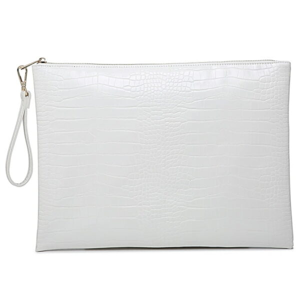 Online Sale: Ostrich Maroon Leather Clutch Handbag  Python Women Laptop Bag For Macbook Pouch Bag With Short Wristlet
