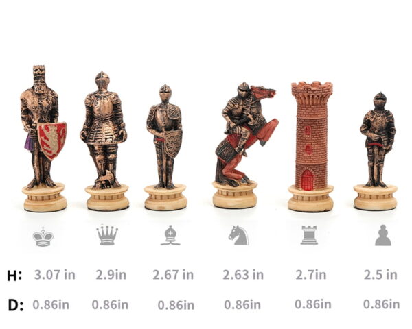 Online Sale: Chess Set Middle Ages Knight Battle Theme Chess Setportable Traveling Intelligence Game Chess Set Luxury Themed Chess