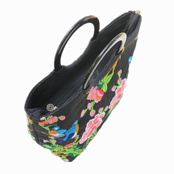 Floral Embroider Ladies Hand Bags Ethnic Tote Bag for Women Casual Wristlet Large Handbags Vintage Woman Shoulder Bags Purses