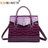 Online Sale: XMESSUN Women Crocodile Pattern Handbag lady Shoulder Messenger Bag 2020 Fashion Designer High Quality Crossbody Shipping H138
