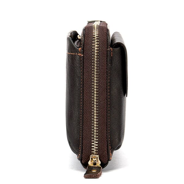 Online Sale: WESTAL Men's Wristlets Genuine Leather Clutch Bags Zip Knucklebox Fashion Evening Bags Large Capacity Wristlets with handle