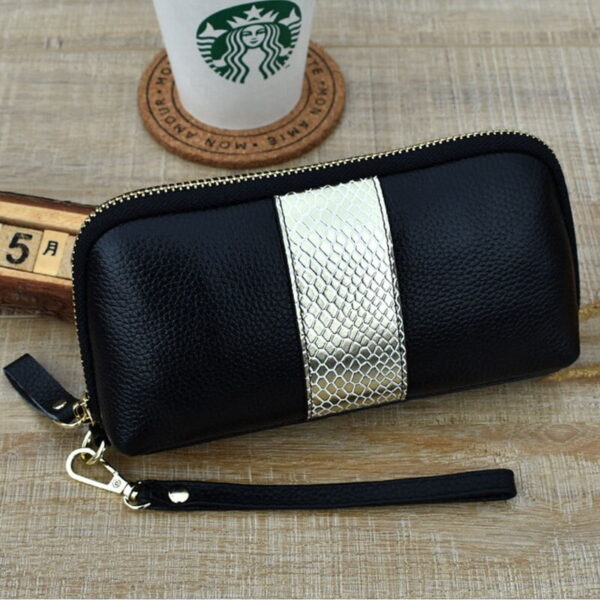 CICICUFF Ladies Genuine Leather Clutch Purses Panelled Long Women Wallet Zipper Wrist Bag Female Coin Purse Mobile Phone Bag