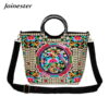 Floral Embroider Ladies Hand Bags Ethnic Tote Bag for Women Casual Wristlet Large Handbags Vintage Woman Shoulder Bags Purses